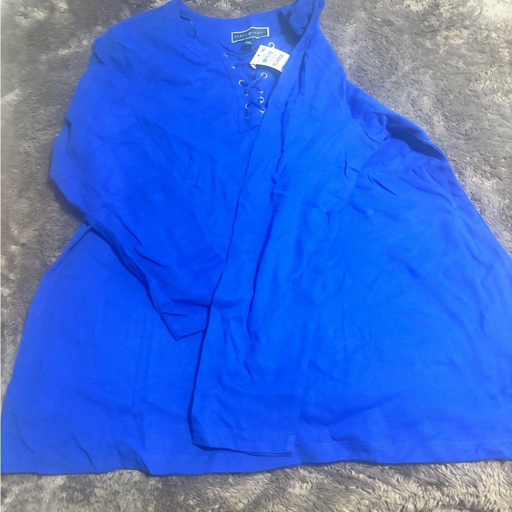 Karen Scott Women's Long Sleeve Tee - Royal Blue